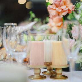 Wedding Candle & Event Décor - Ribbed Pillar Candle | LMJ Candles