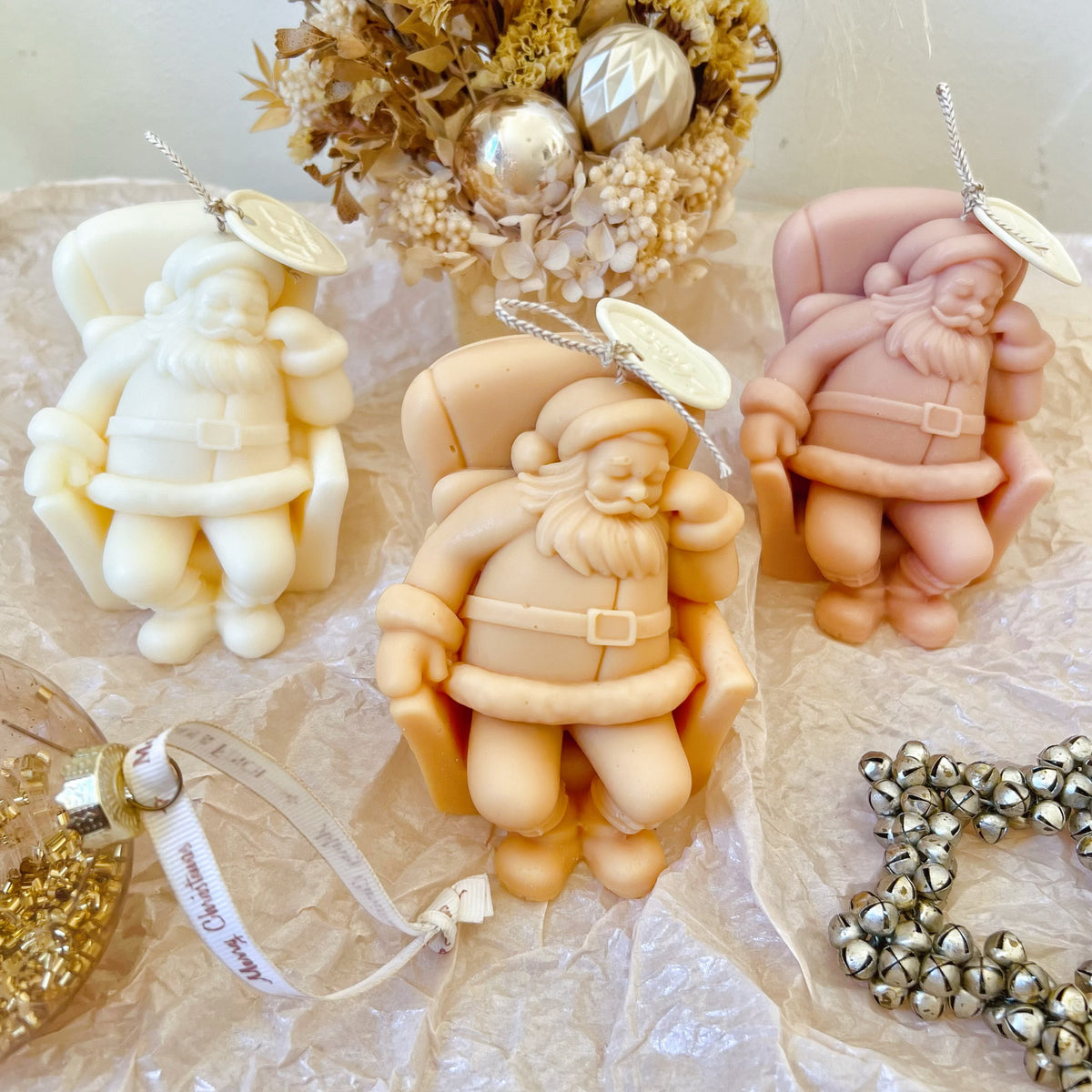 Set of 4 Festive Soy Candles, Christmas Décor & Gifts, LMJ Candles