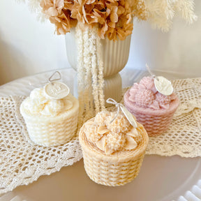 Hydrangea Basket Scented Soy Flower Candle - LMJ Candles