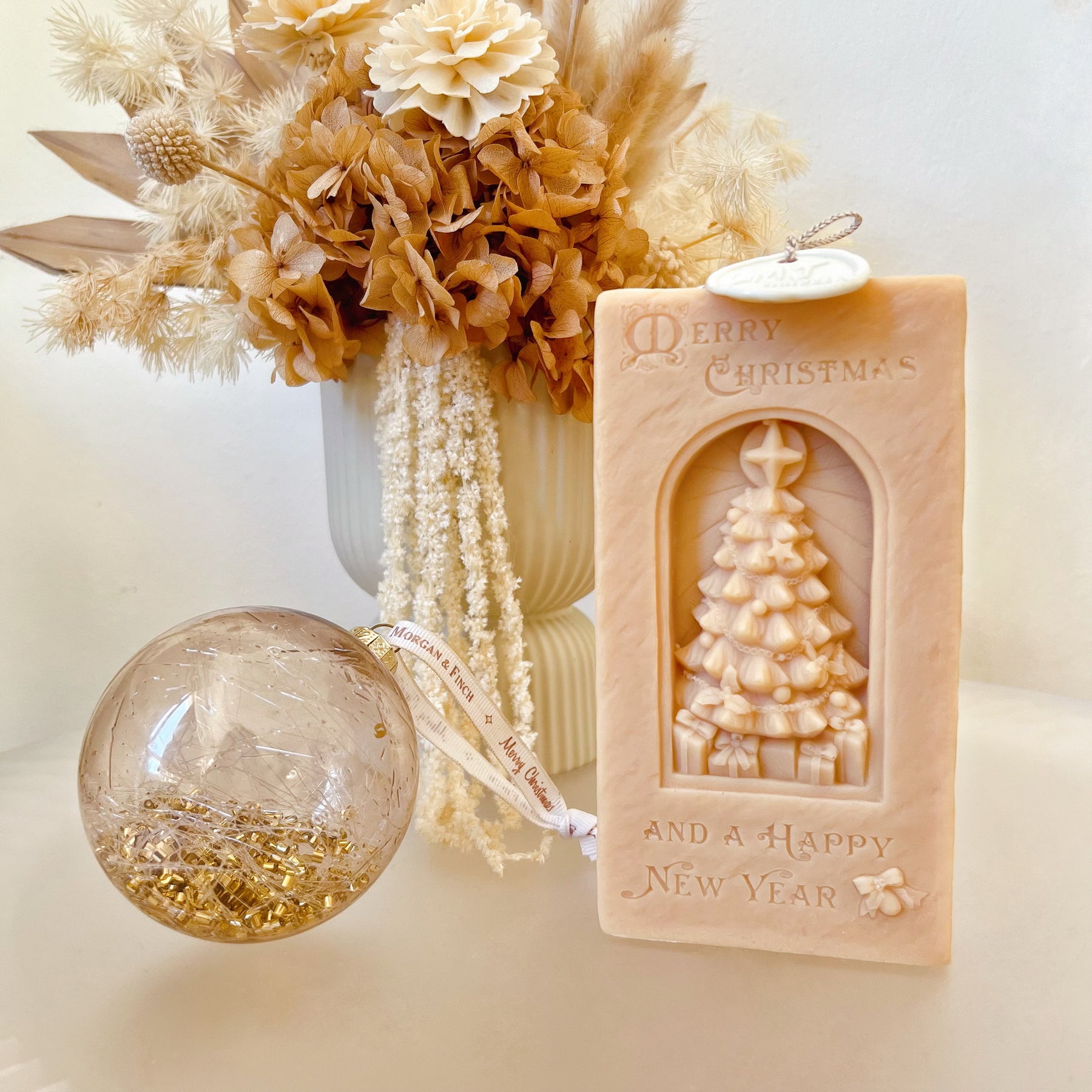 Festive Greeting Candle, Christmas & New Year Gift, LMJ Candles