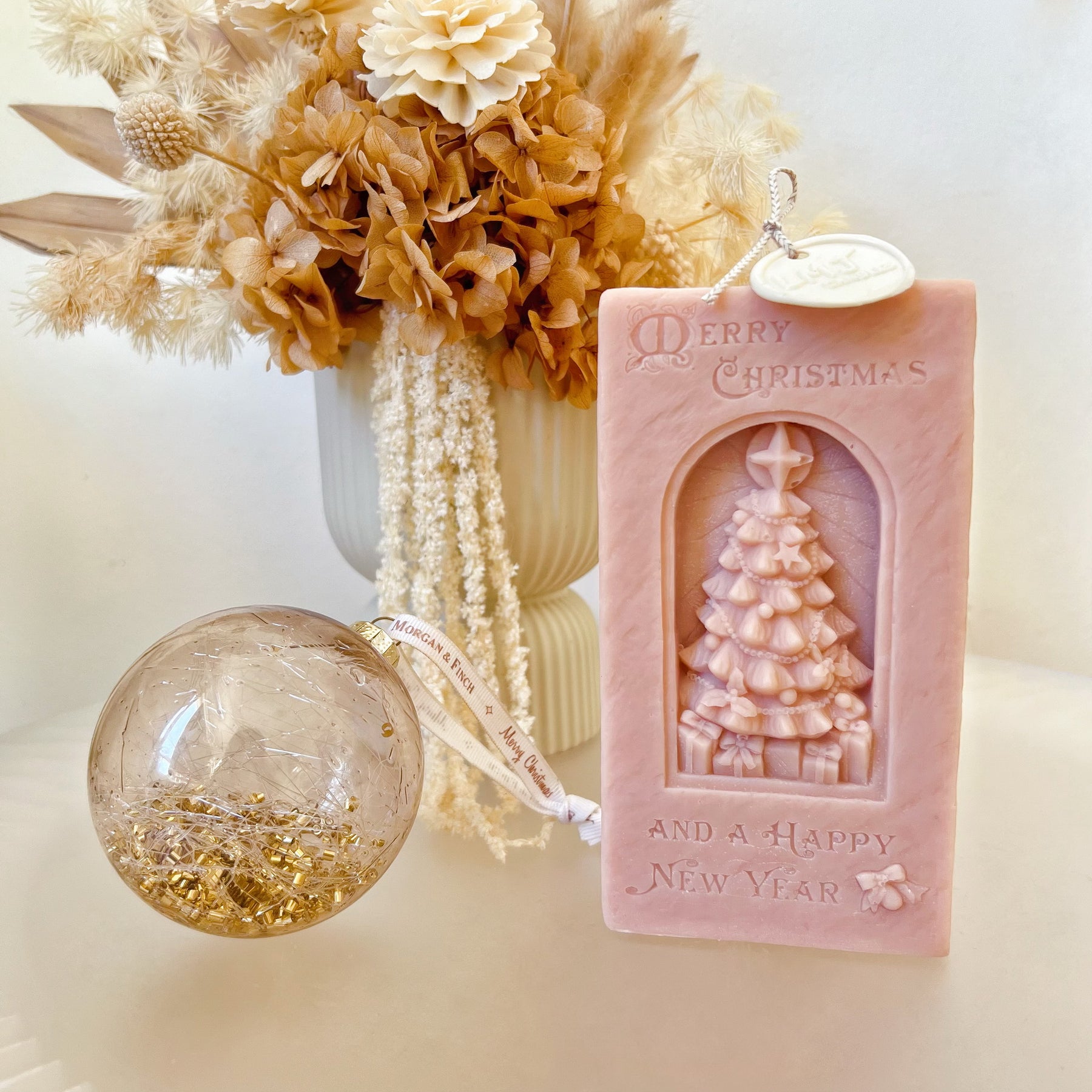 Festive Greeting Candle, Christmas & New Year Gift, LMJ Candles
