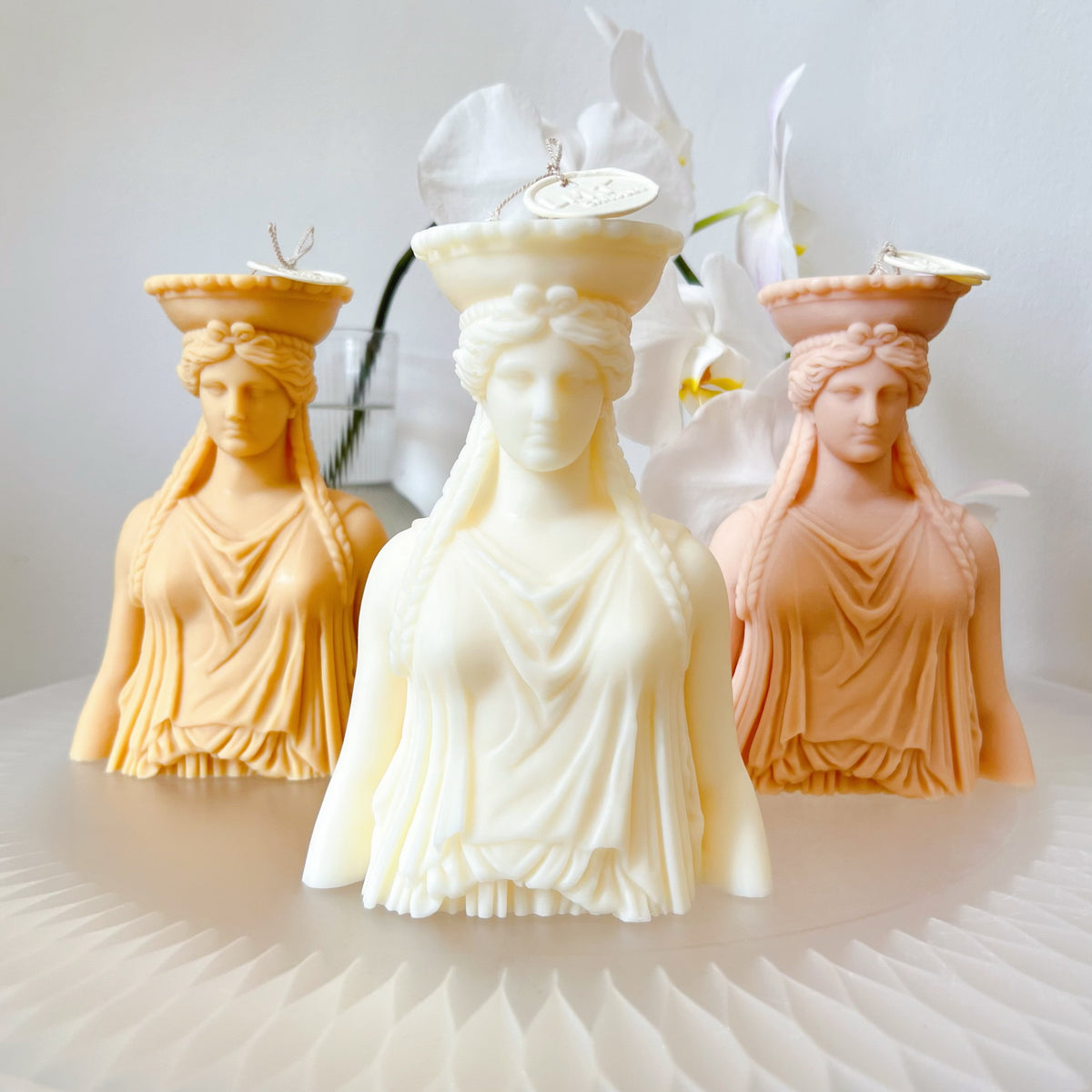 Caryatid Statue Scented Soy Candle, Greek Art - LMJ Candles