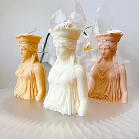Caryatid Statue Scented Soy Candle, Greek Art - LMJ Candles