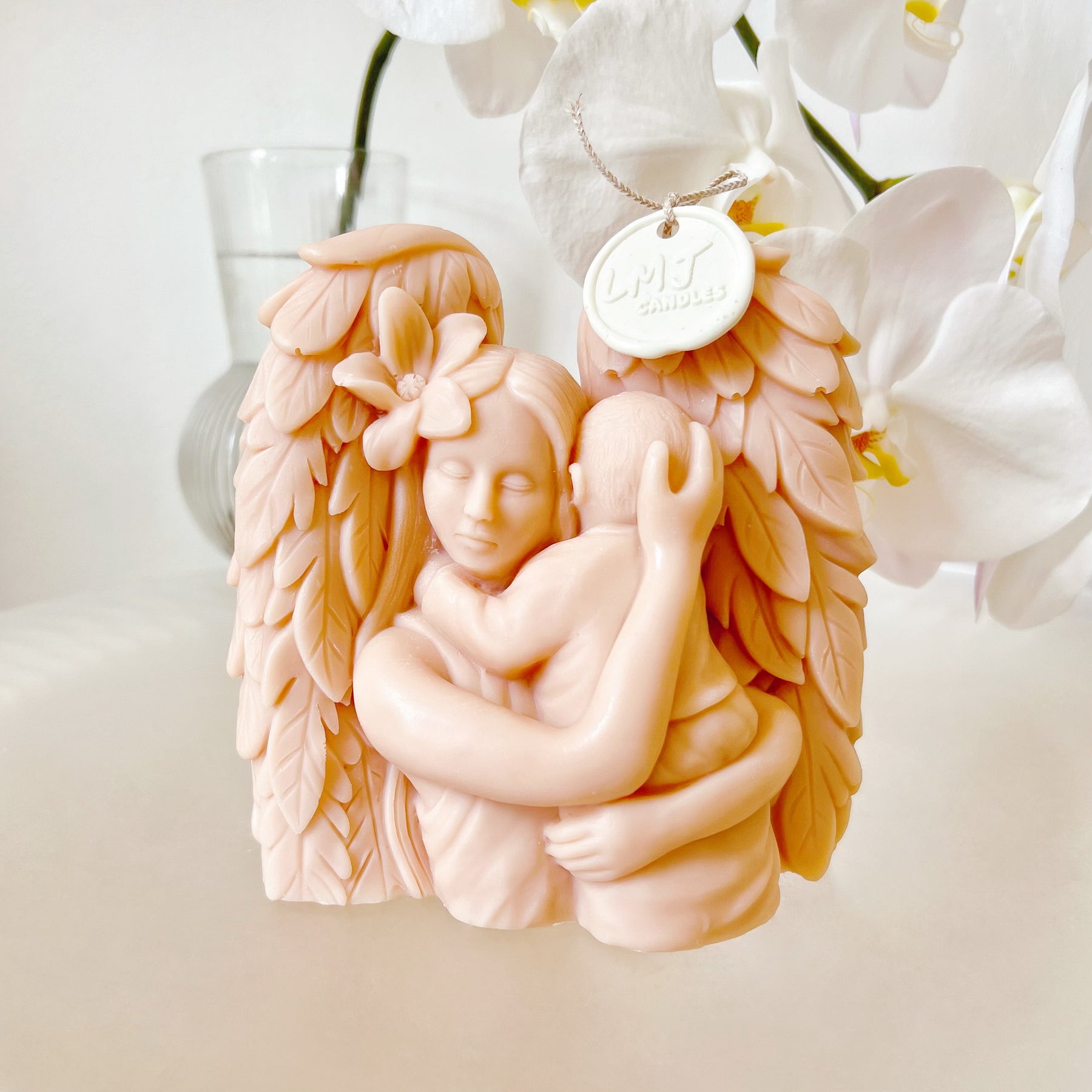 Mother and Baby Winged Angel Scented Soy Candle - LMJ Candles