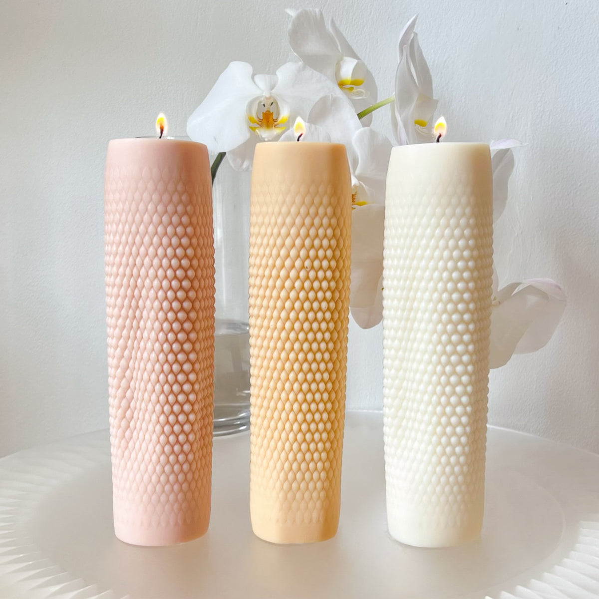 Tall Bubble Scented Soy Statement Pillar Candle - LMJ Candles