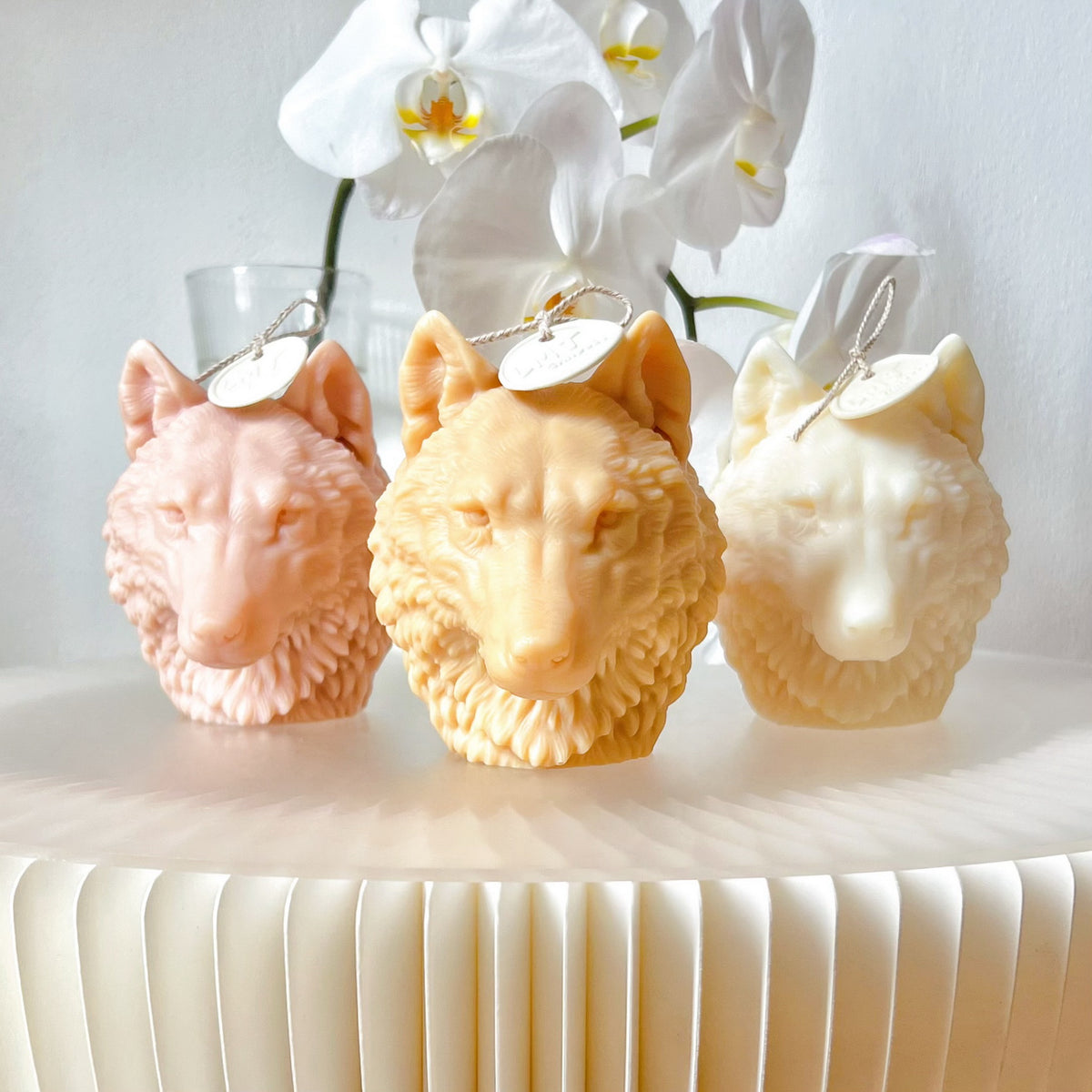 Large Wolf Head Scented Soy Candle, Animal Candle - LMJ Candles