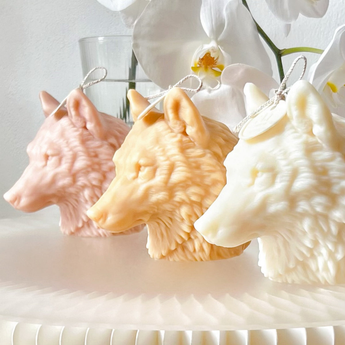 Large Wolf Head Scented Soy Candle, Animal Candle - LMJ Candles