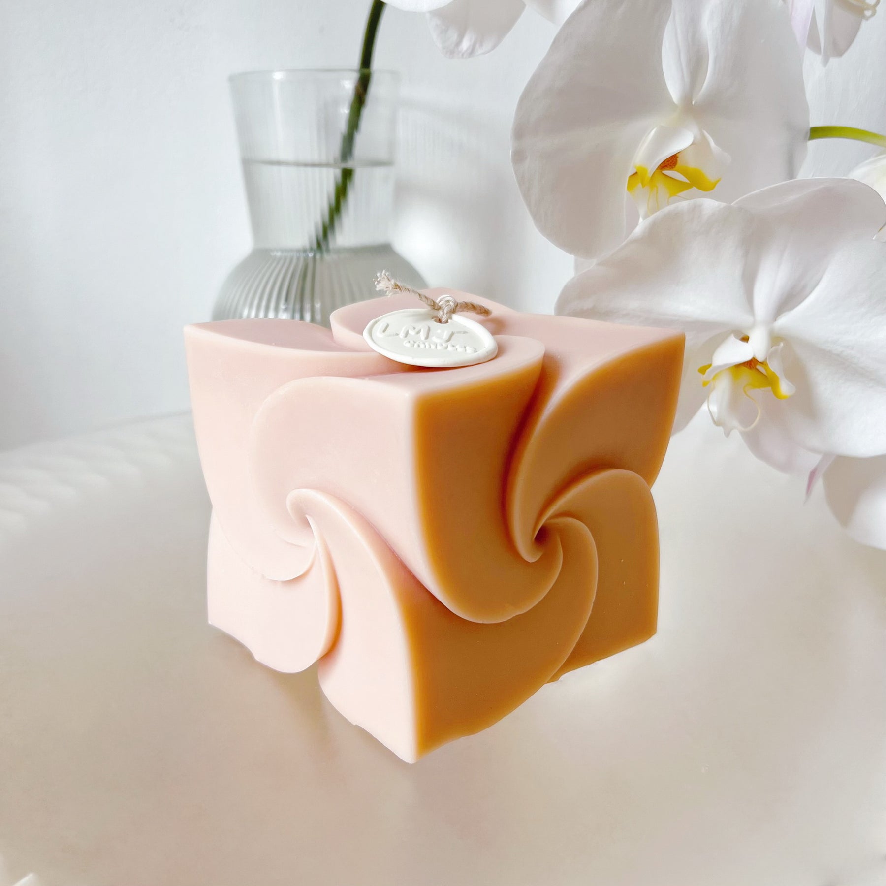 Spiral Square Scented Soy Candle, Home Décor - LMJ Candles