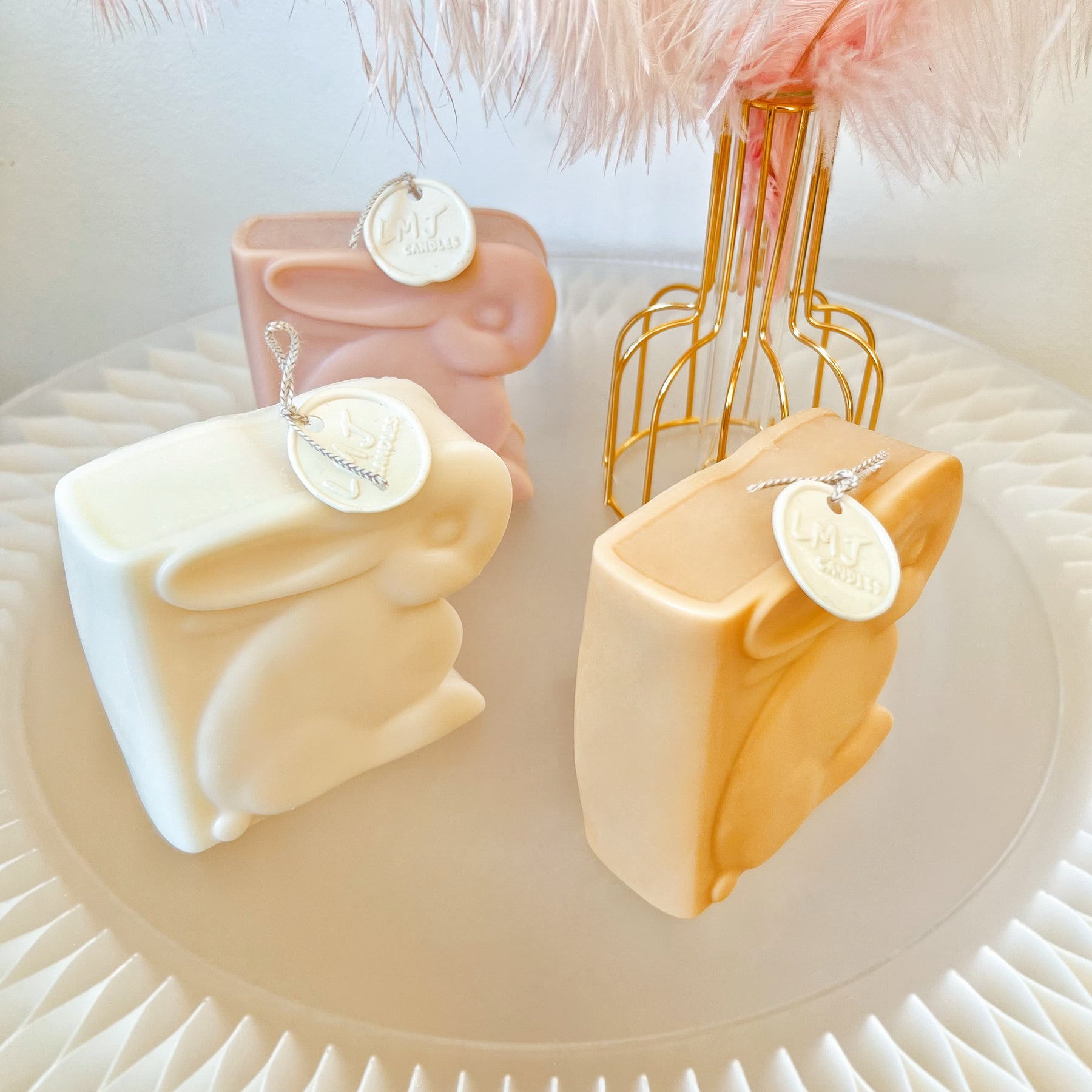 Bunny Book Shaped Scented Soy Candle, Easter Candle, LMJ Candles