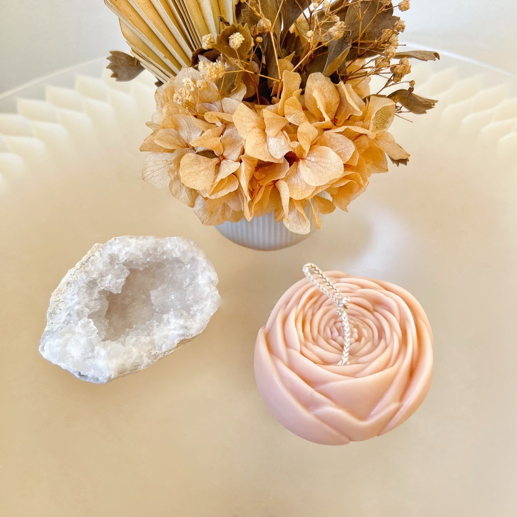 Ranunculus Bloom Scented Candle, Handmade Floral Candle, LMJ Candles