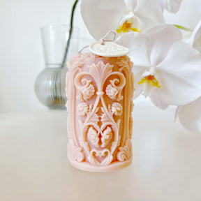 Retro Flower Scented Soy Pillar Candle, Home Décor, LMJ Candles