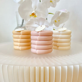 Geometric Twisted Cylinder Scented Soy Pillar Candle - LMJ Candles