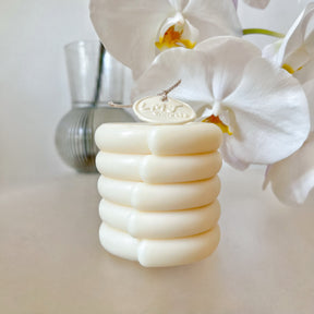 Geometric Twisted Cylinder Scented Soy Pillar Candle - LMJ Candles