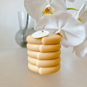 Geometric Twisted Cylinder Scented Soy Pillar Candle - LMJ Candles