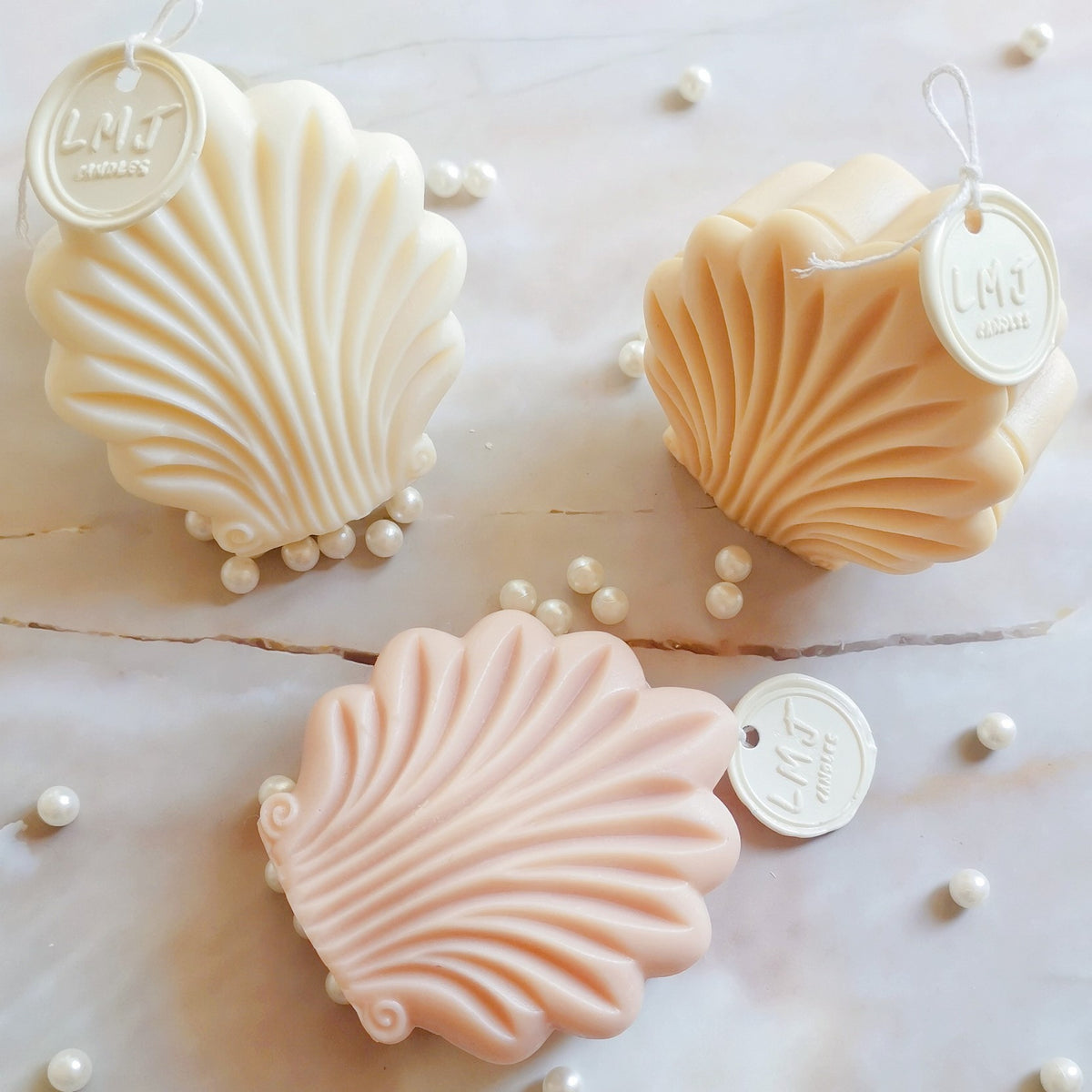 Seashell Shaped Scented Soy Candle - Clam Shell Candle | LMJ Candles