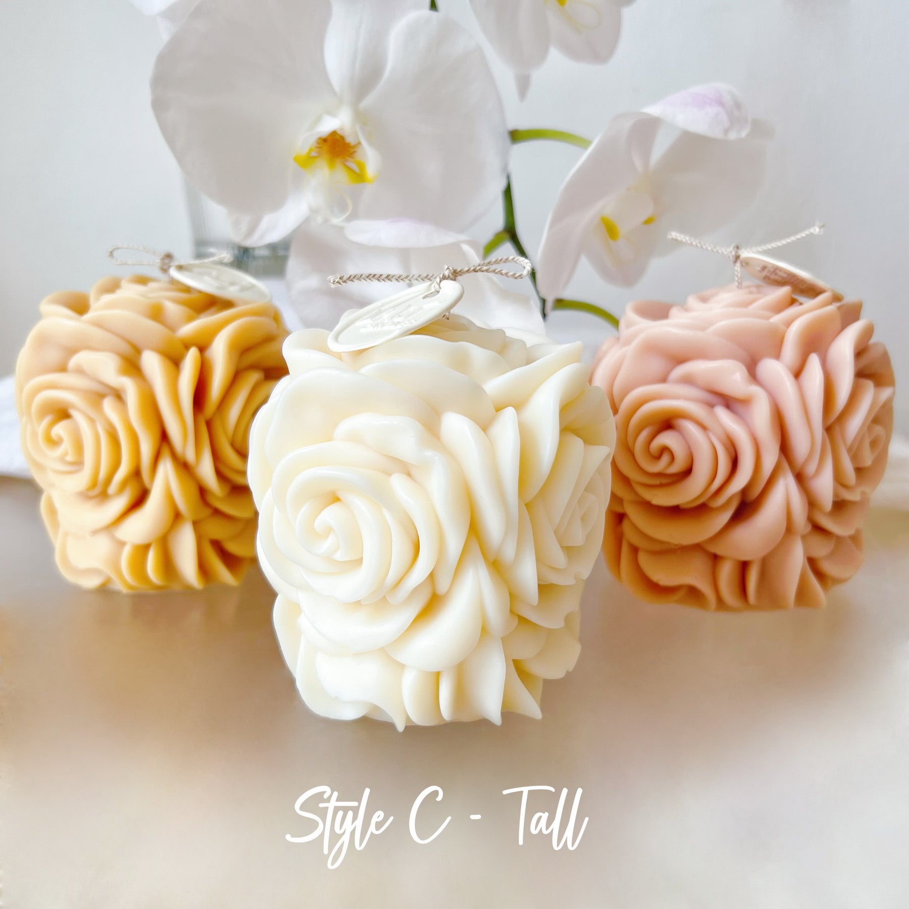 Rose Blossom Scented Soy Pillar Candle - LMJ Candle