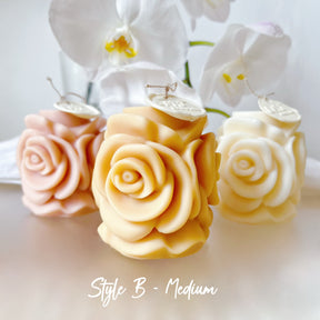 Rose Blossom Scented Soy Pillar Candle - LMJ Candle