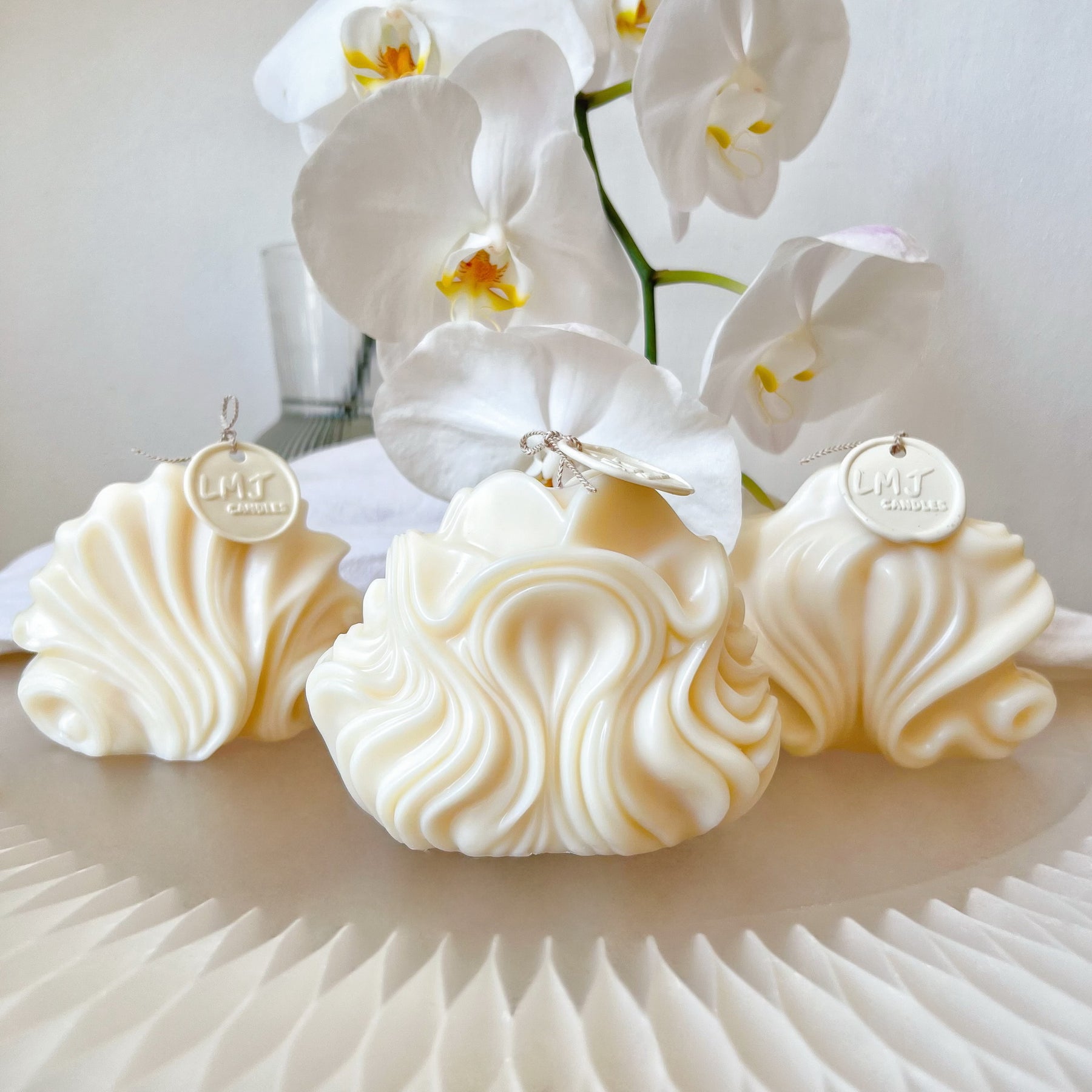 Wave Shell Scented Soy Candle, Unique Home Décor, LMJ Candles