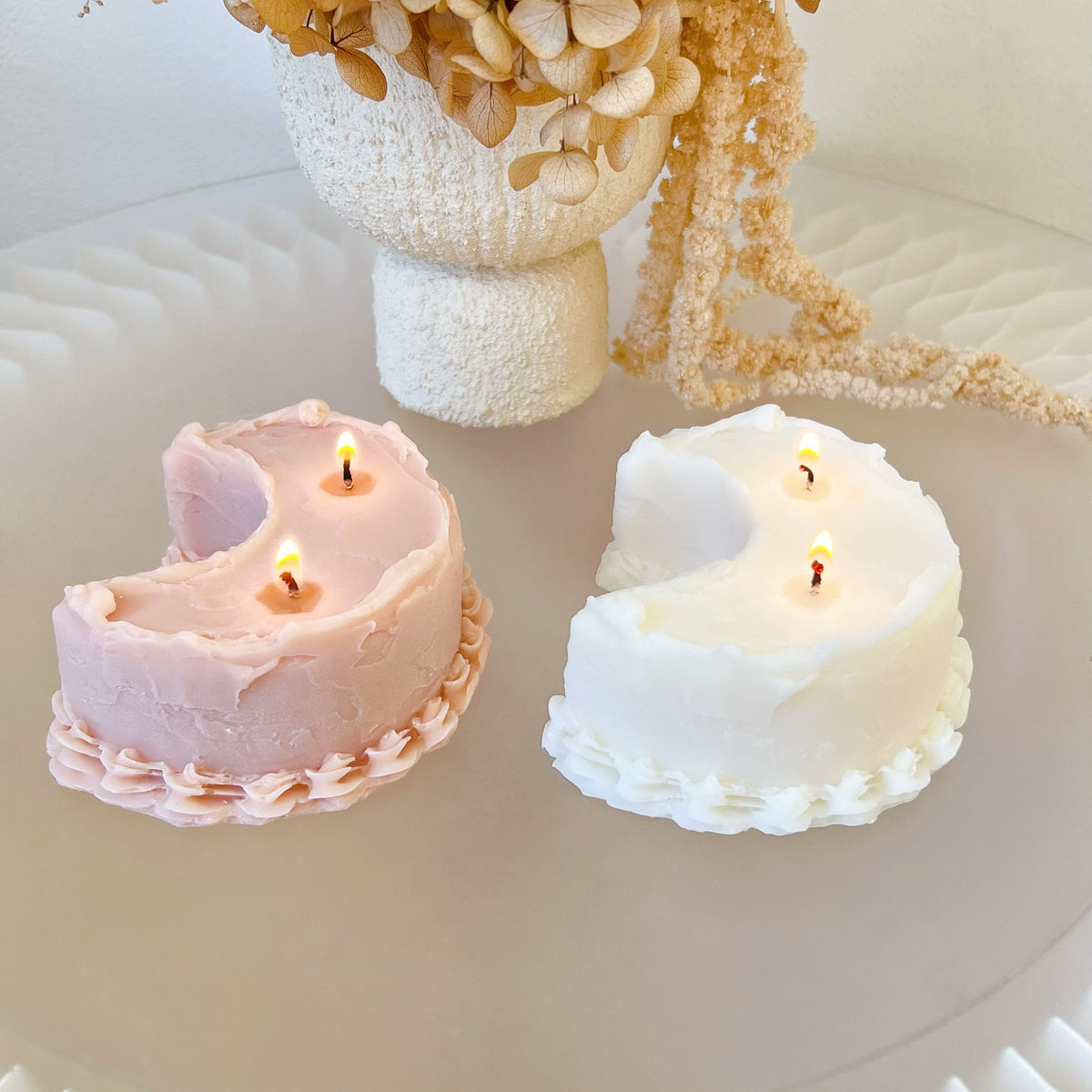 Moon Shaped Cake Scented Soy Candle, Dessert Candle, LMJ Candles