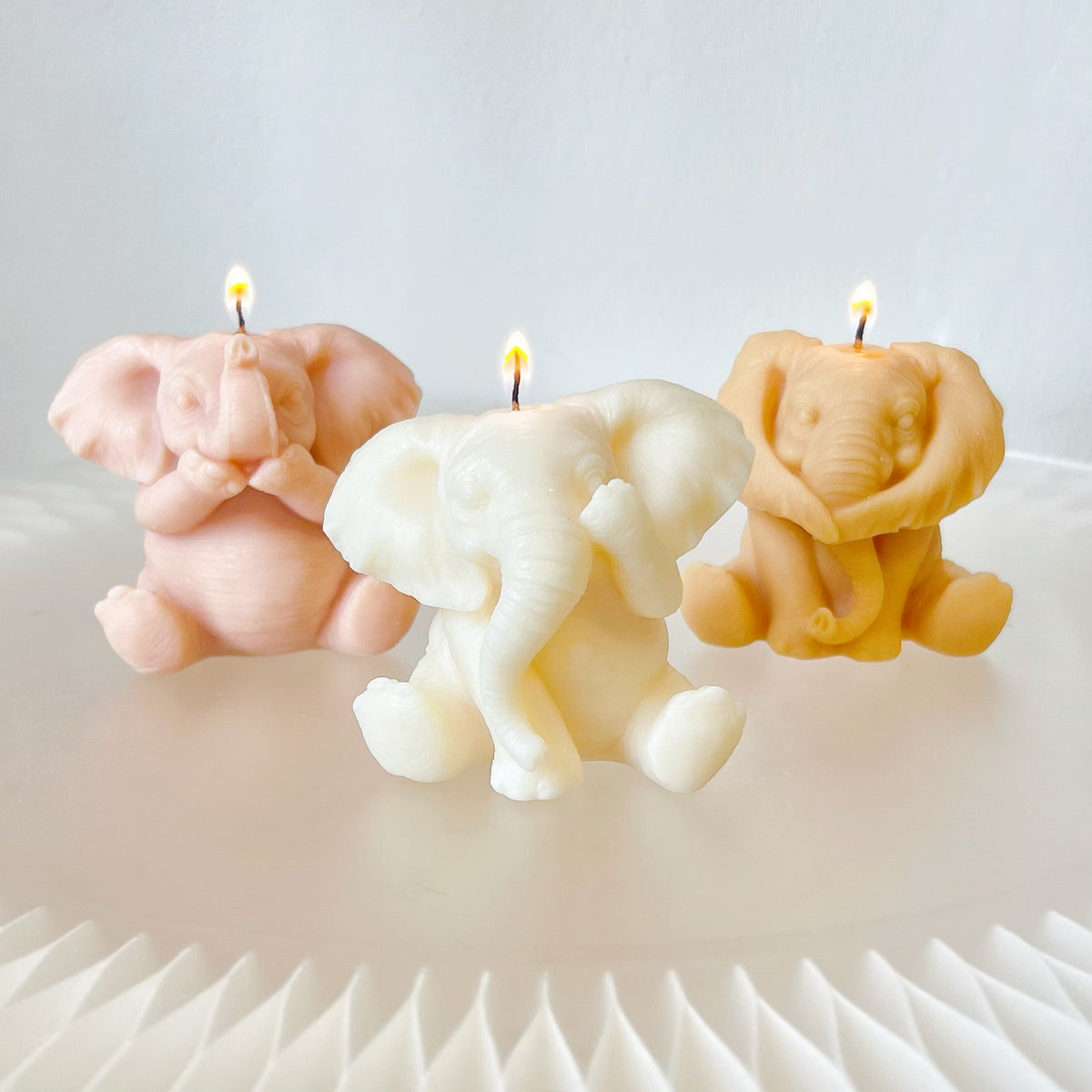 Three Wise Elephants Scented Soy Animal Candles - LMJ Candles