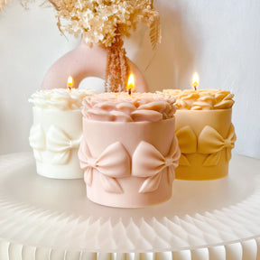 Rose Bouquet with Bowknot Scented Soy Candle - LMJ Candles