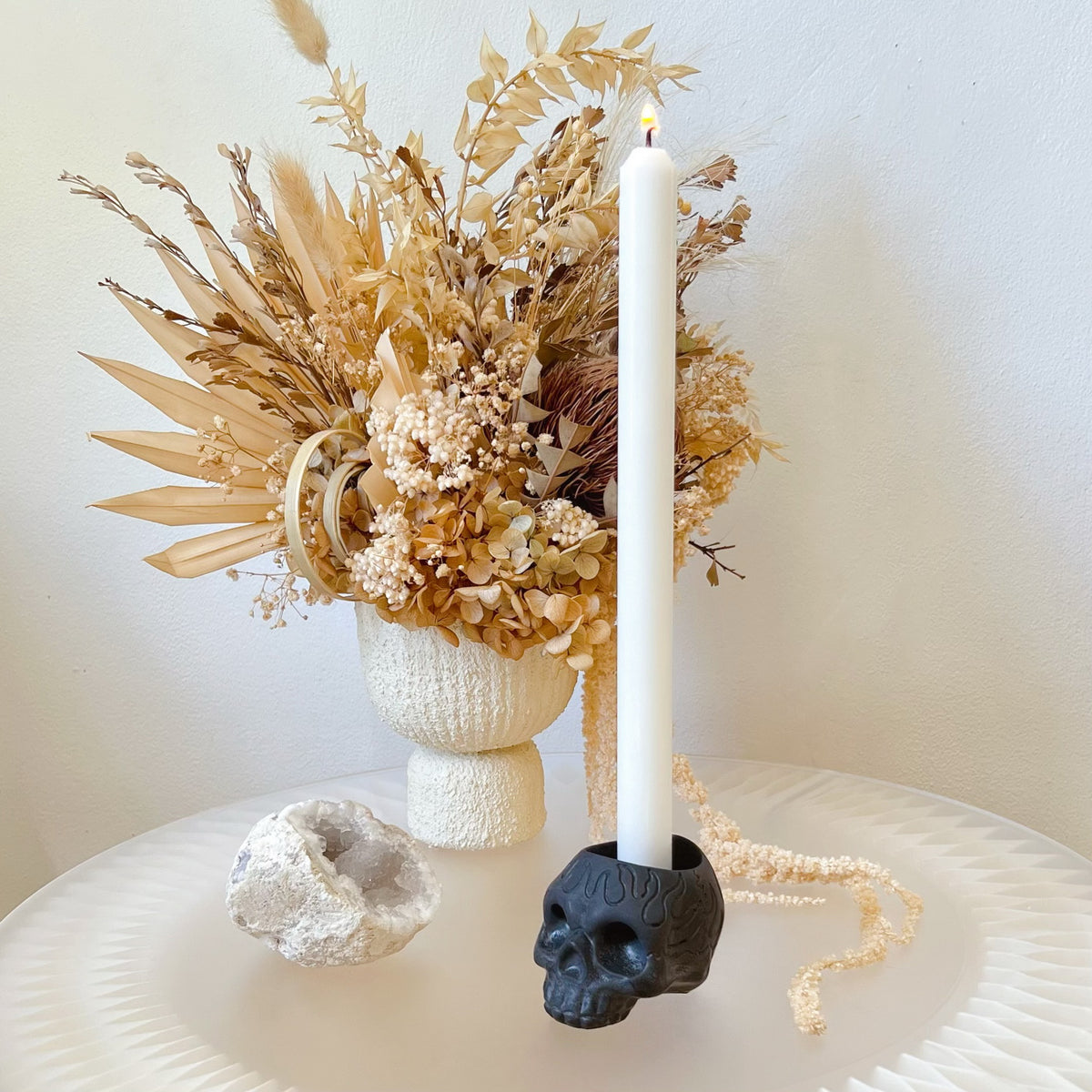 Handmade Skull Candle Holder, Halloween Gift - LMJ Candles