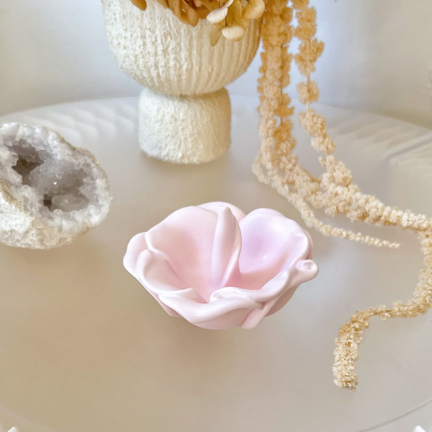 Handcrafted Vintage Flower Ring Holder, Trinket Dish - LMJ Candles