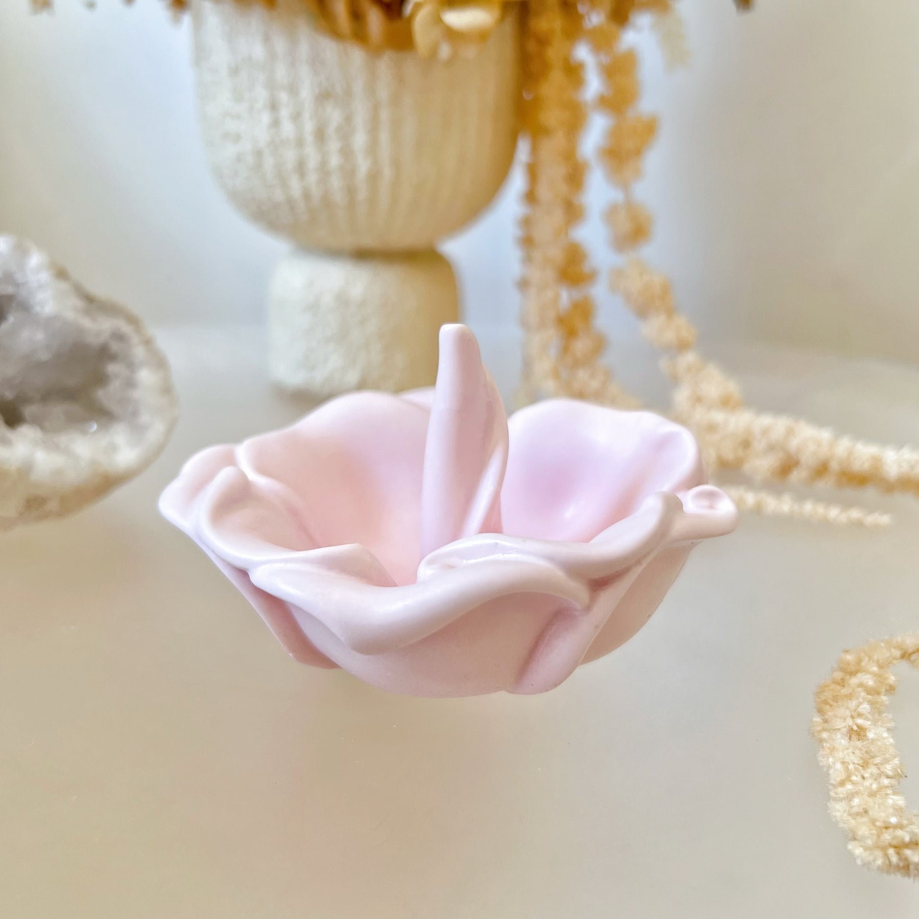 Handcrafted Vintage Flower Ring Holder, Trinket Dish - LMJ Candles