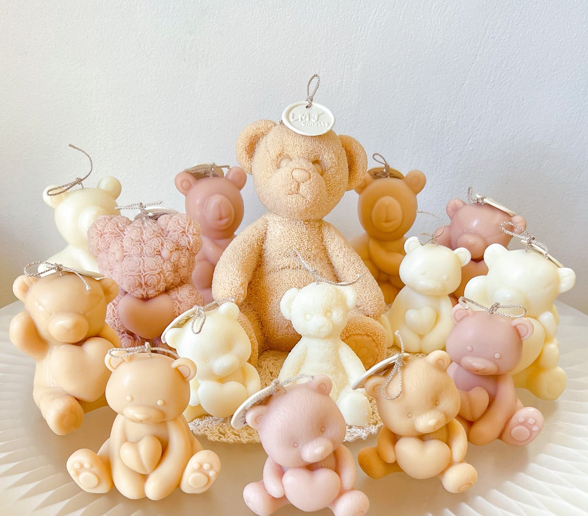 Handmade teddy bear candles, soy wax candles, LMJ Candles