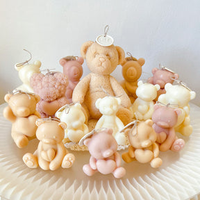 Rose Flower Teddy Bear Candle - Animal Candle Australia | LMJ Candles