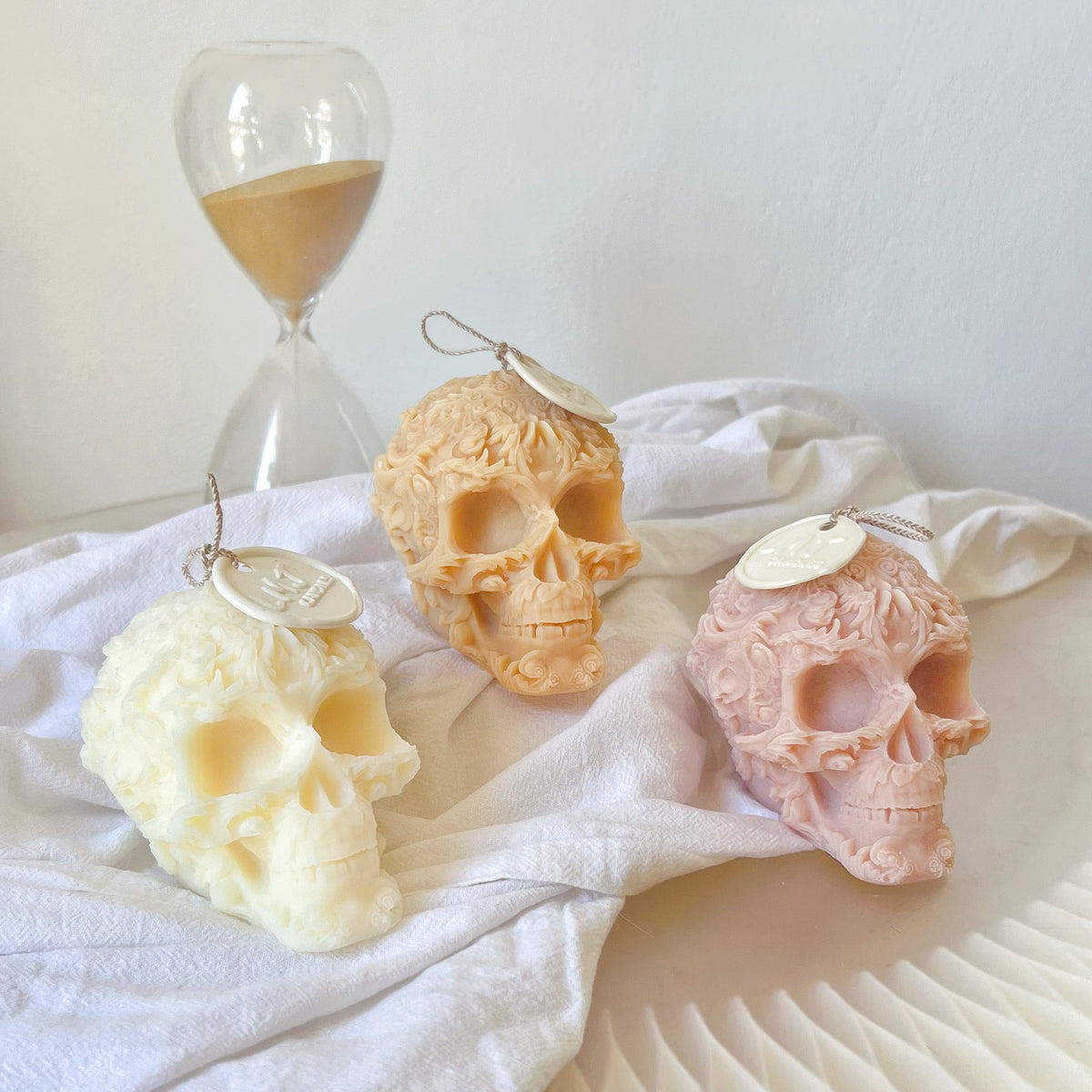 Flower Skull Scented Soy Candle, Halloween Décor - LMJ Candles
