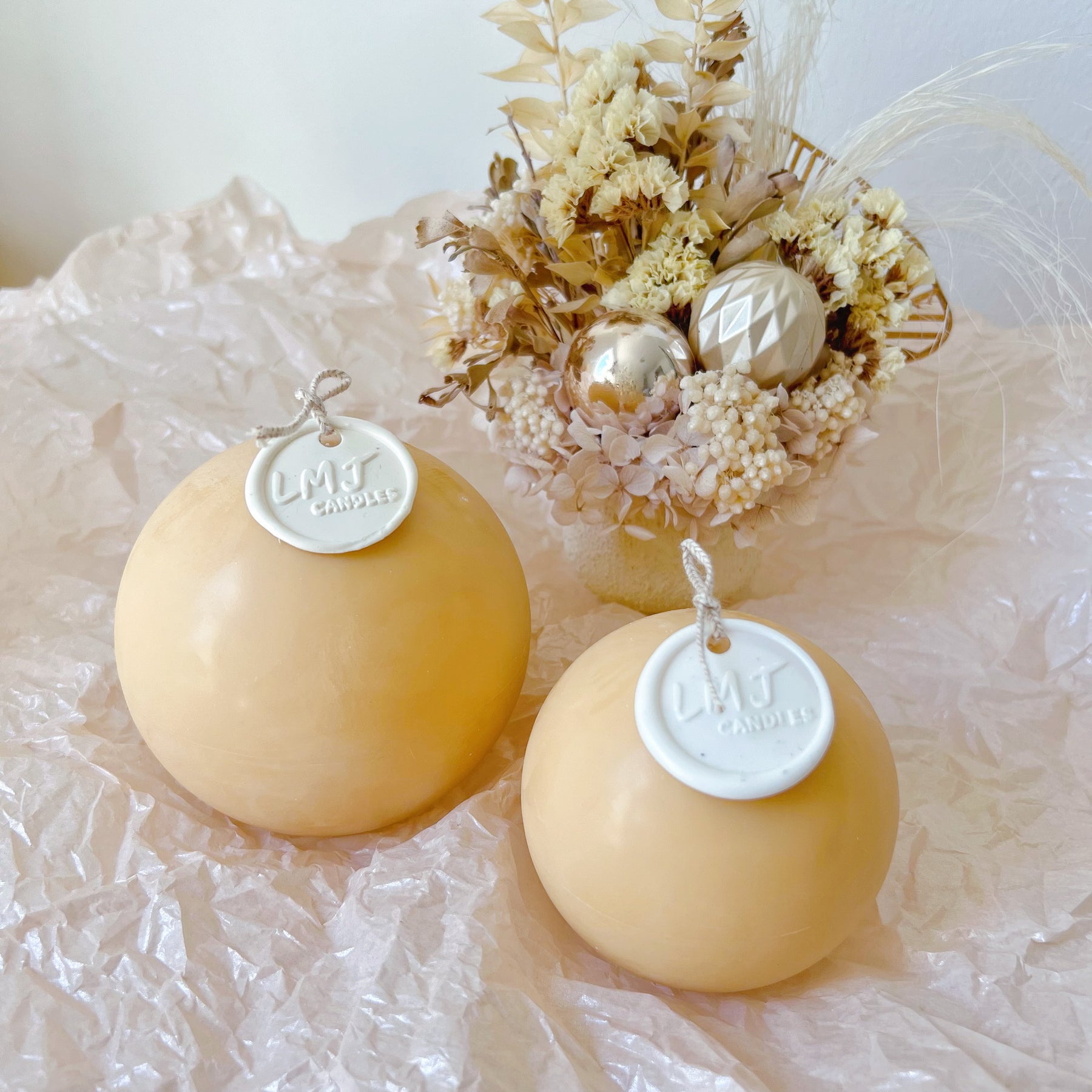 Sphere Ball Candle - Handmade Christmas Home Décor | LMJ Candles