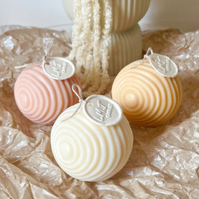 Ribbed Ball Scented Soy Candle