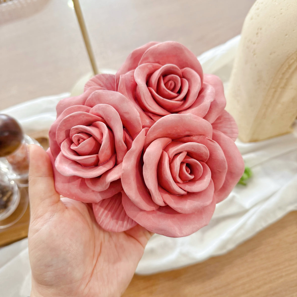 Handcrafted Large Rose Home Décor | LMJ Candles