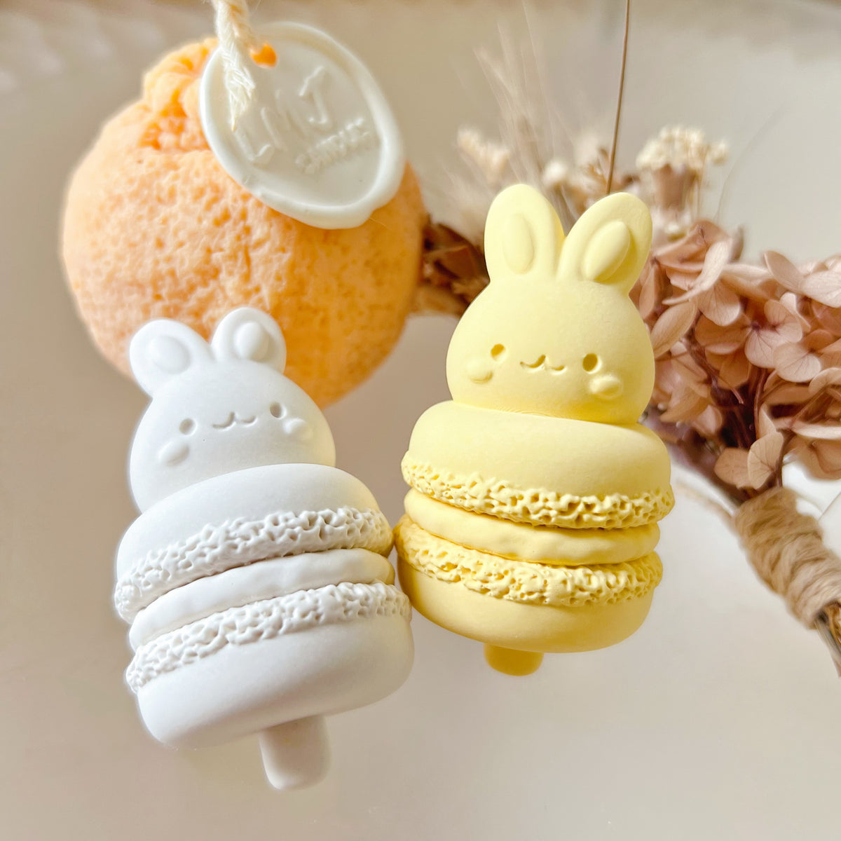 Macaron Bunny Car Air Freshener, LMJ Candles offers a range of handmade scented air fresheners, featuring car vent clips, hanging diffusers, scented fridge magnets, aroma stone diffusers and decorative artworks.