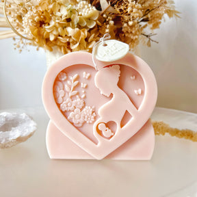 Heart Shaped Pregnant Lady Scented Soy Candle - LMJ Candles