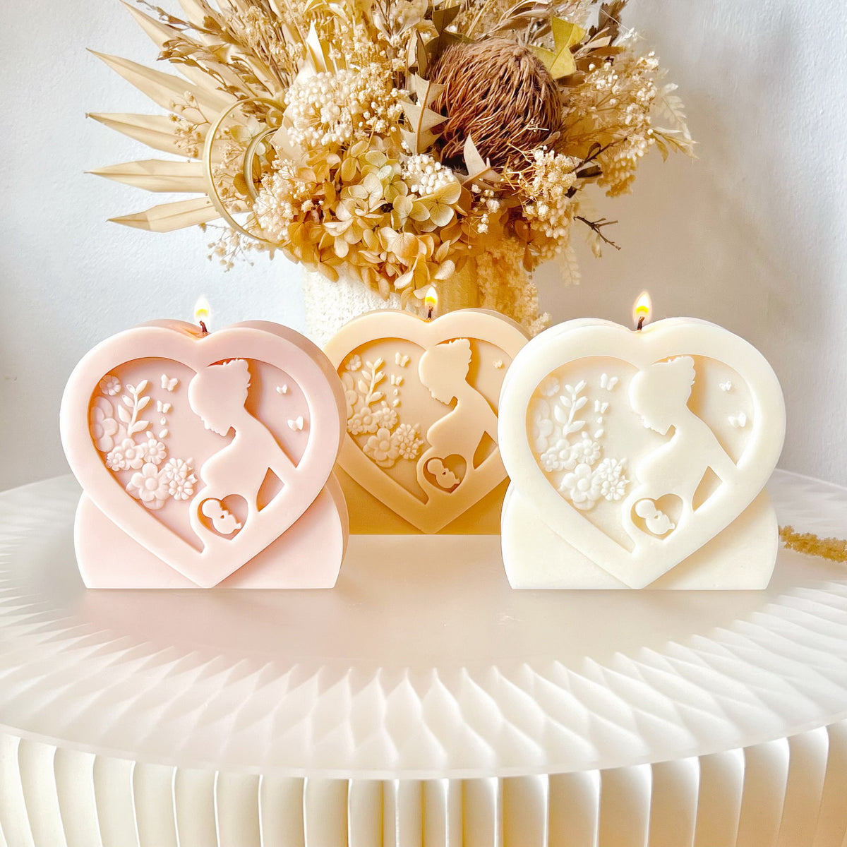 Heart Shaped Pregnant Lady Scented Soy Candle - LMJ Candles