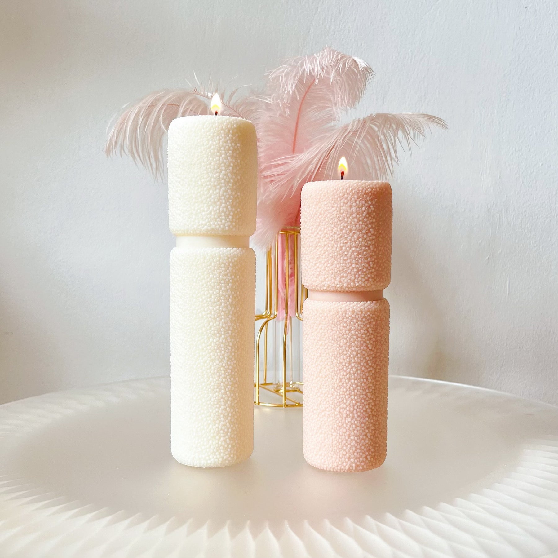 Little Bubble Pillar Candle, Luxurious Soy Candle Set - LMJ Candles