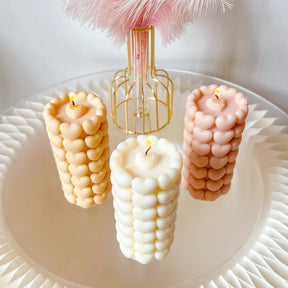 Heart Bubble Scented Soy Statement Pillar Candle - LMJ Candles