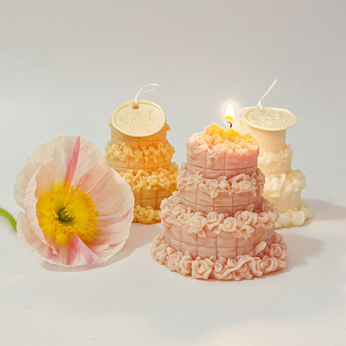 Rose Cake Scented Soy Candle, Birthday Gifts - LMJ Candles