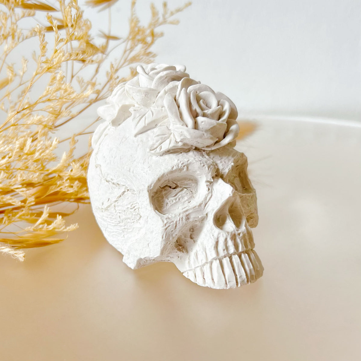 Skull Rose Home Décor, Handmade Halloween Gift - LMJ Candles