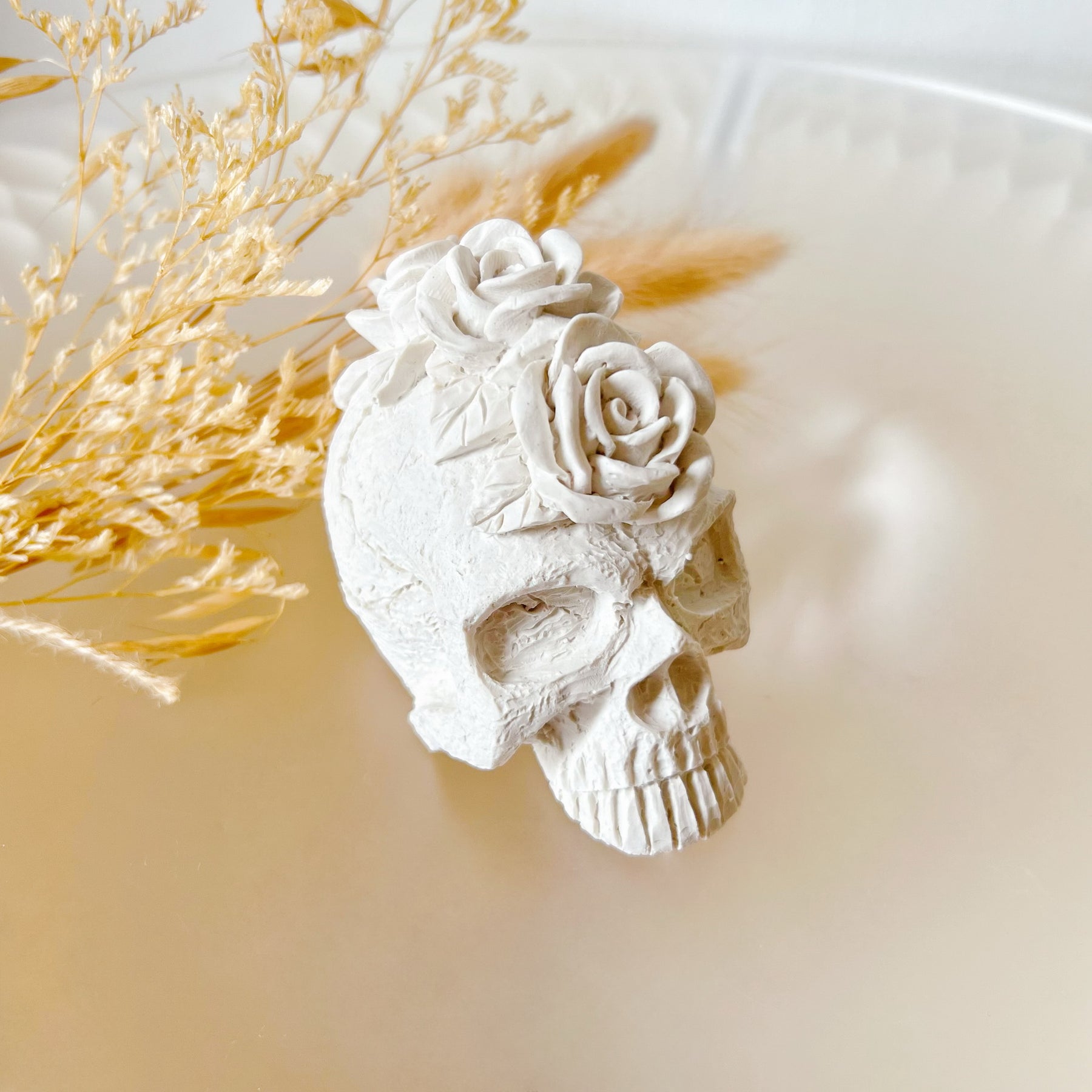 Skull Rose Home Décor, Handmade Halloween Gift - LMJ Candles