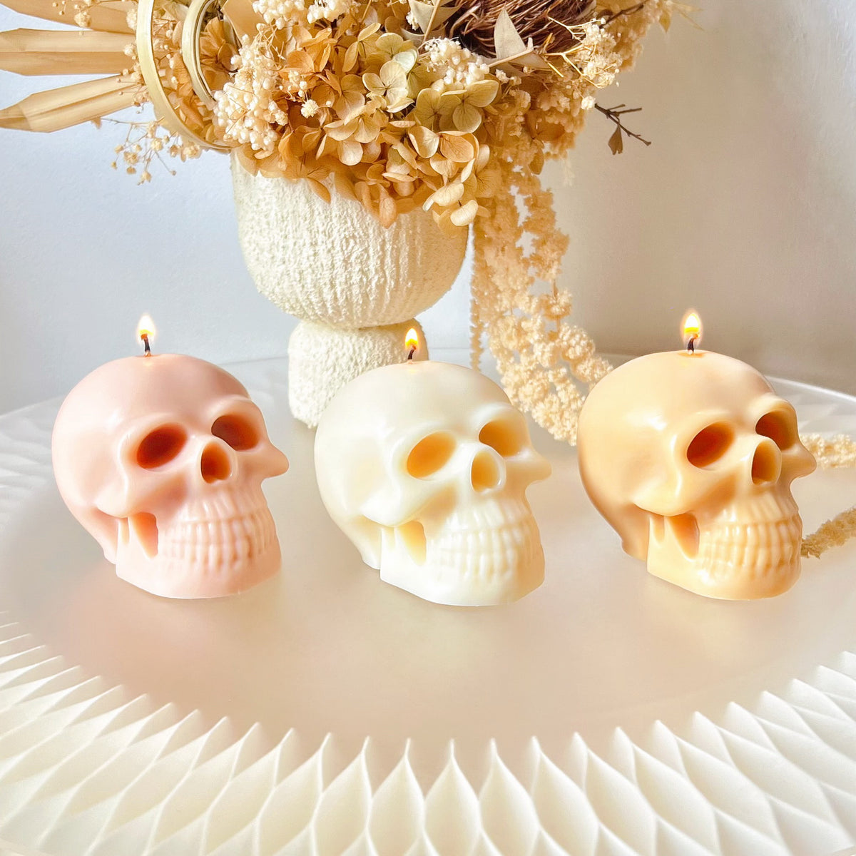 Large Skull Scented Soy Candle, Halloween Décor - LMJ Candles