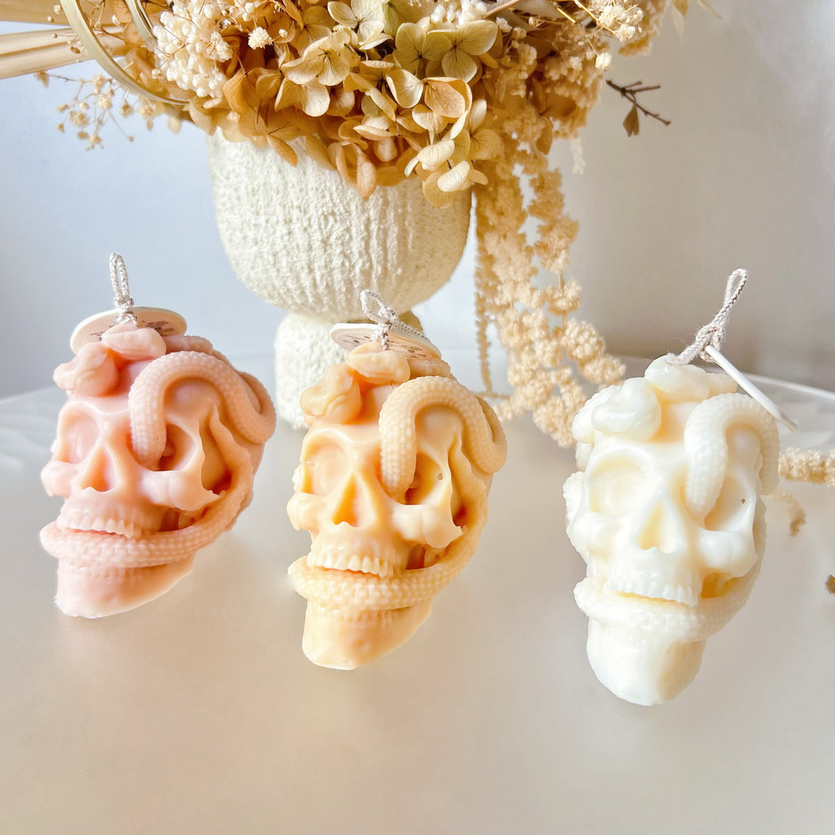 Skull Snake Scented Soy Candle, Halloween Décor - LMJ Candles