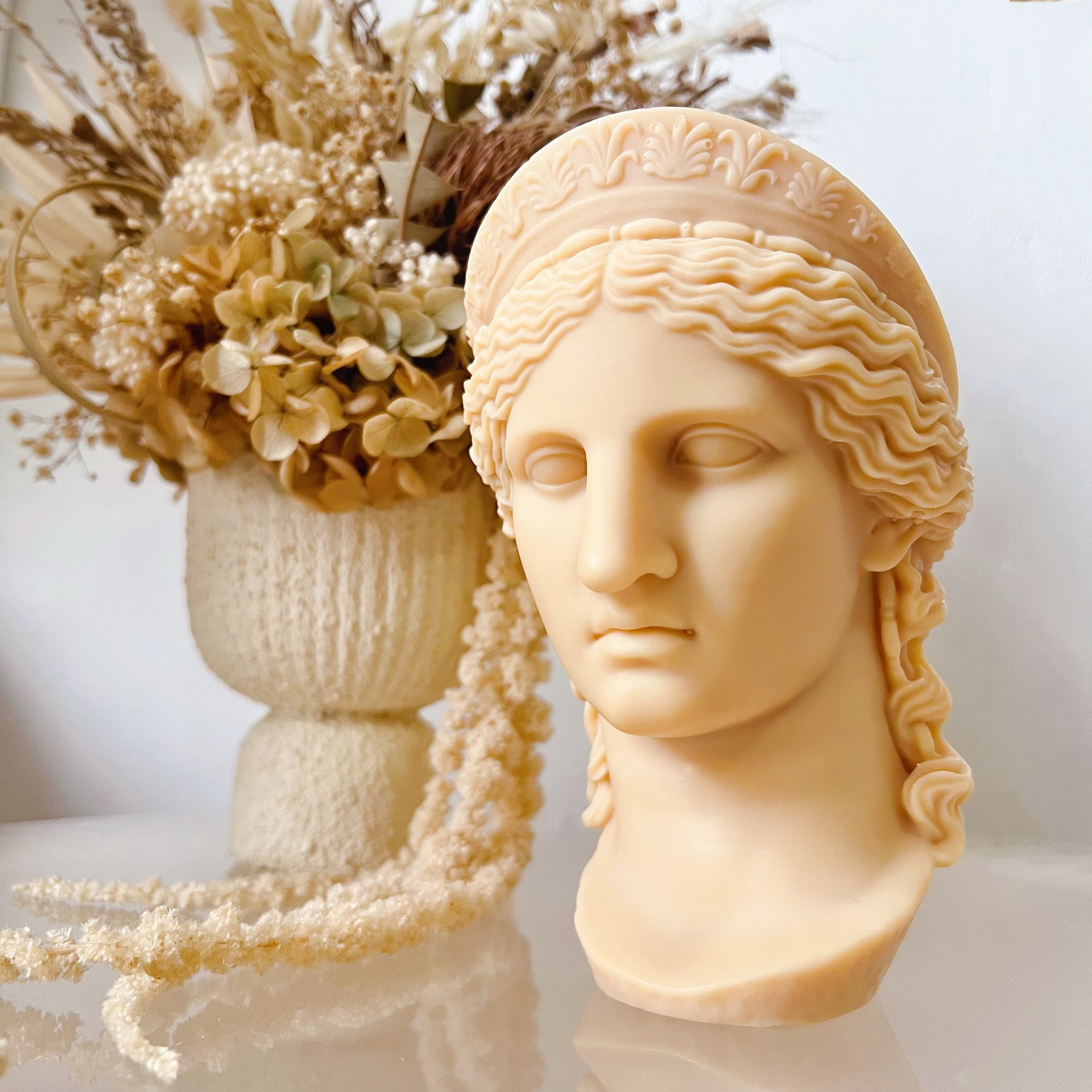 Greek Mythology Décor: Hera Bust Scented Soy Candle - LMJ Candles