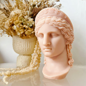 Greek Mythology Décor: Hera Bust Scented Soy Candle - LMJ Candles