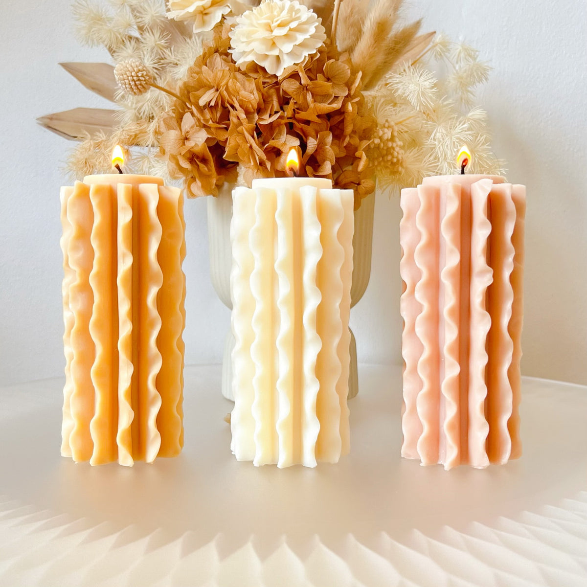 Frill Scented Soy Pillar Candle - Home Fragrances | LMJ Candles