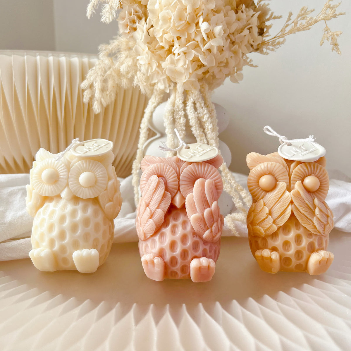 Three Wise Owls Scented Soy Animal Candles - LMJ Candles