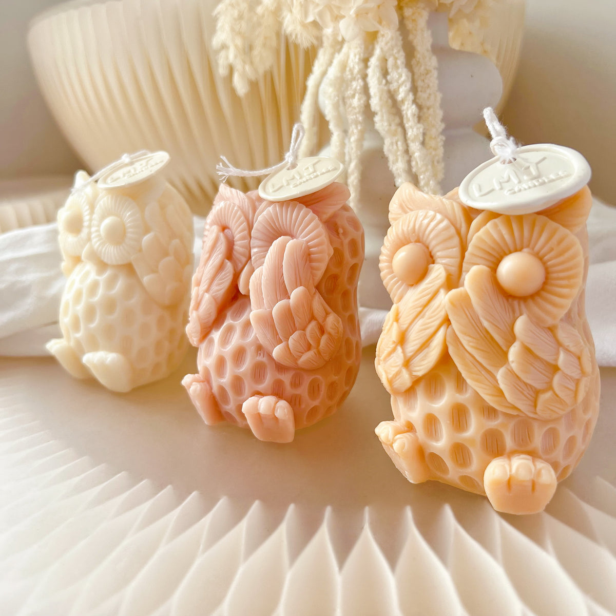 Three Wise Owls Scented Soy Animal Candles - LMJ Candles