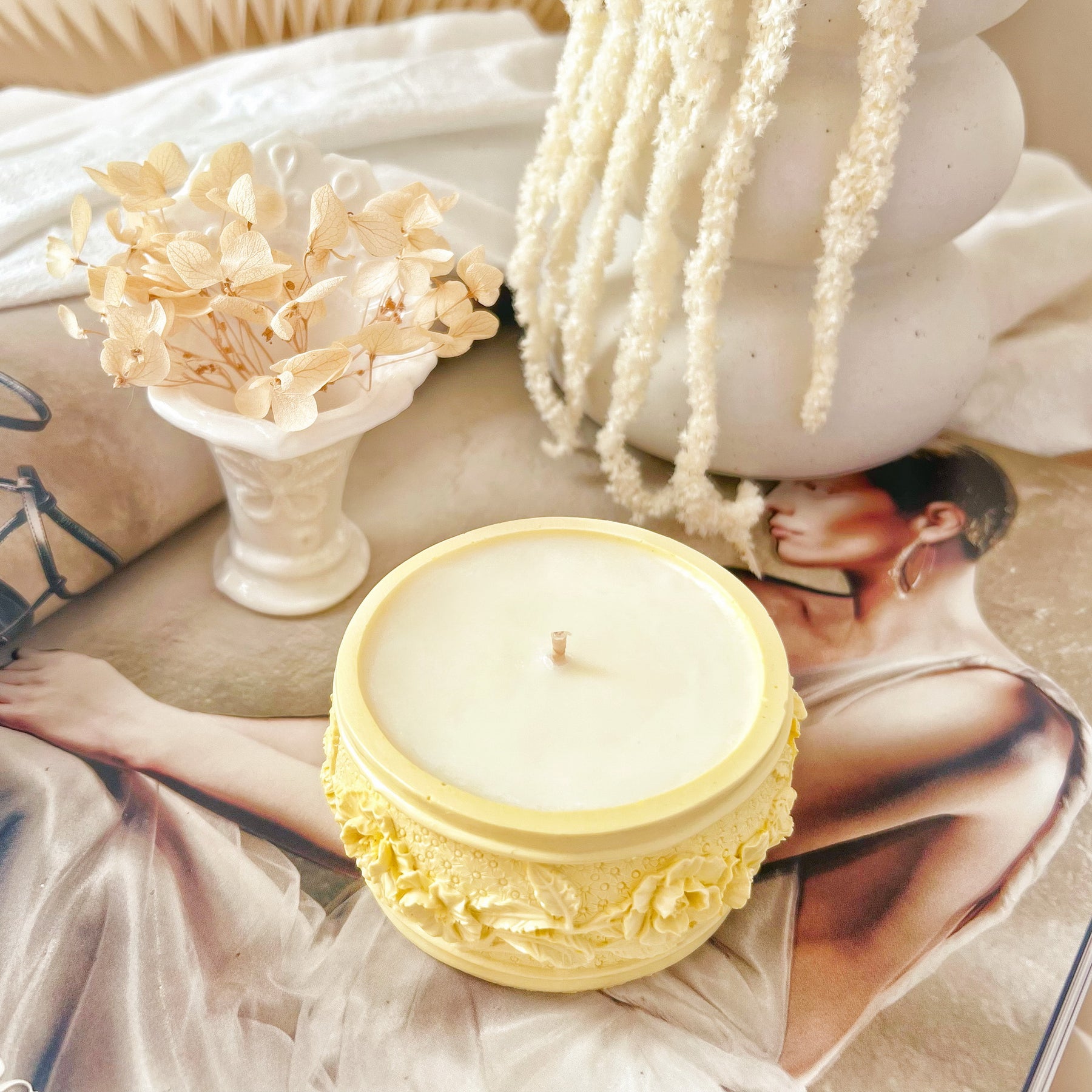 Handmade Daisy Flower Jar Soy Wax Candle | LMJ Candles